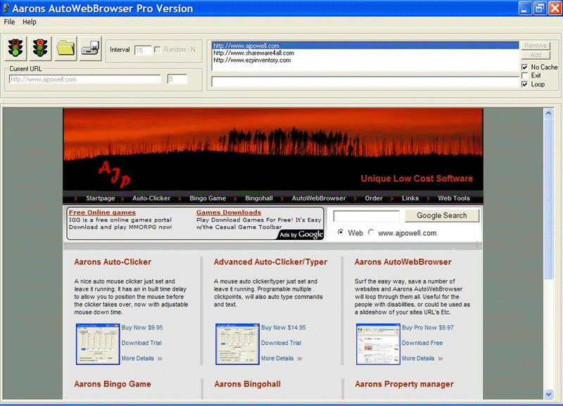 Aarons AutoWebBrowser 4.0 screenshot